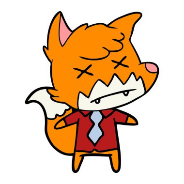 Çizgi film tilkisinin vektör çizimi