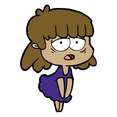 vektör çizim karikatür yorgun kadın