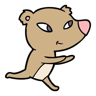 Tatlı çizgi film ayısının vektör çizimi