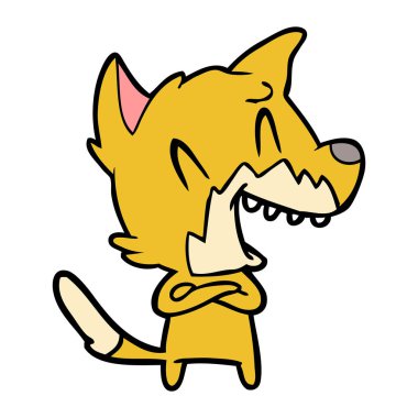 Tilki çizgi film gülen vektör çizim