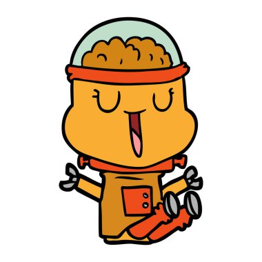 mutlu karikatür robot vektör çizim