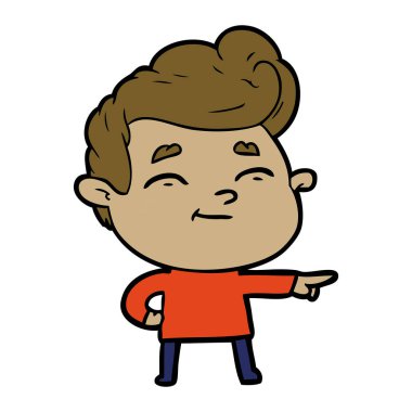 işaret mutlu karikatür adam