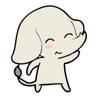 vektör çizim sevimli çizgi fil