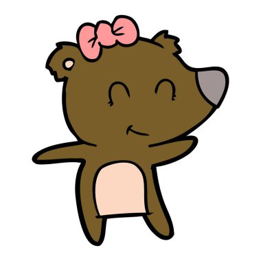 vektör çizim kadın ayı çizgi film