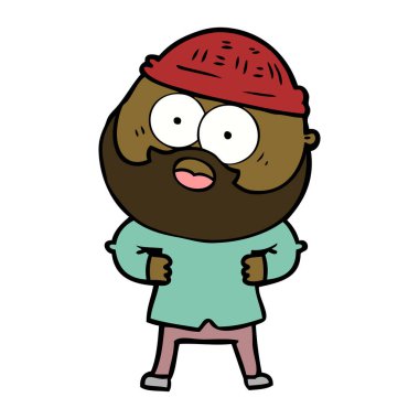 vektör çizim karikatür sakallı adam