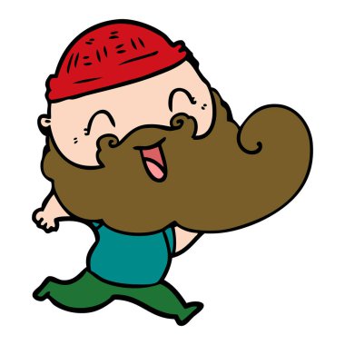 mutlu sakallı adam vektör çizim