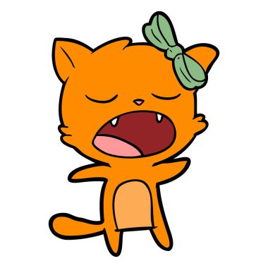 vektör çizim karikatür şarkı kedi