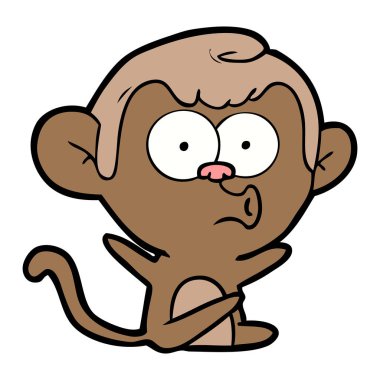 Çizgi film maymununun vektör çizimi