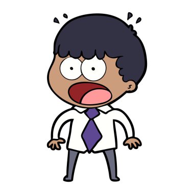 gömlek ve kravat şok adam çizgi film