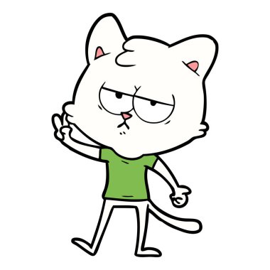 Çizgi film kedisinin vektör çizimi