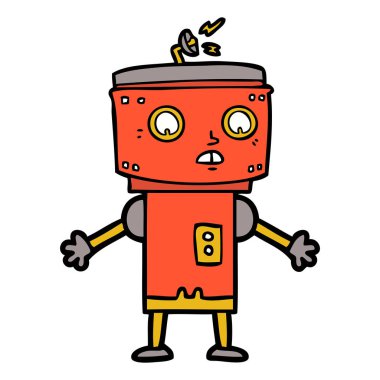 Çizgi film robotunun vektör çizimi