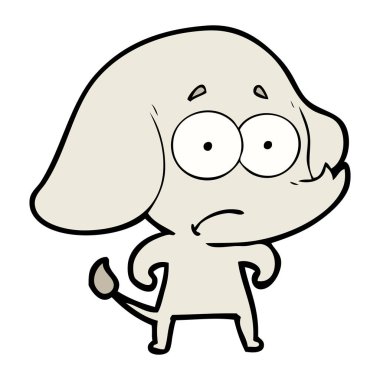 vektör çizim karikatür emin fil