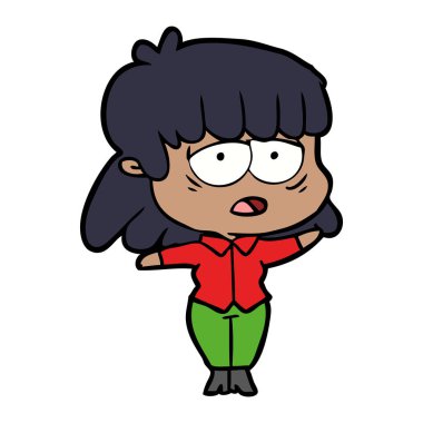 vektör çizim karikatür yorgun kadın