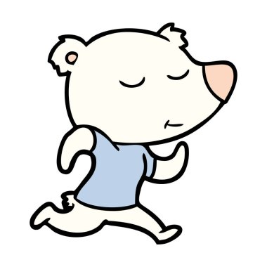 mutlu karikatür kutup ayısı