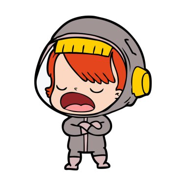 astronot konuşuyor karikatür vektör çizim