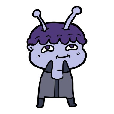 Dostu karikatür spaceman vektör çizim