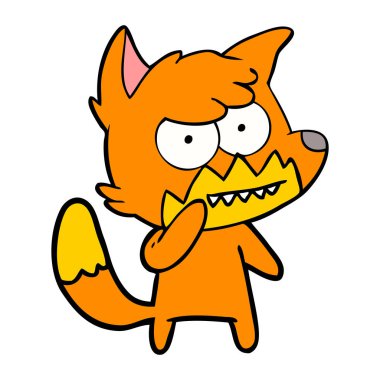 vektör çizim karikatür sırıtan Fox