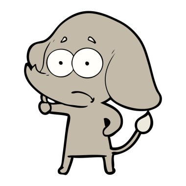 vektör çizim karikatür emin fil