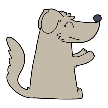 vektör çizim mutlu karikatür köpek