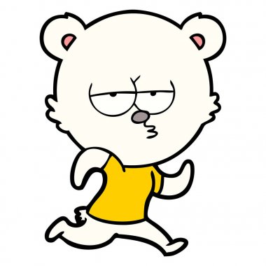 çizgi film çalıştıran sıkılmış kutup ayısı