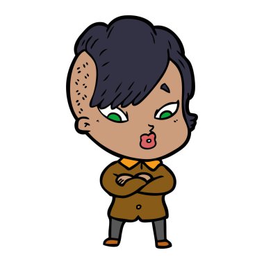 vektör çizim karikatür sürpriz kız