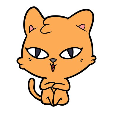 Çizgi film kedisinin vektör çizimi