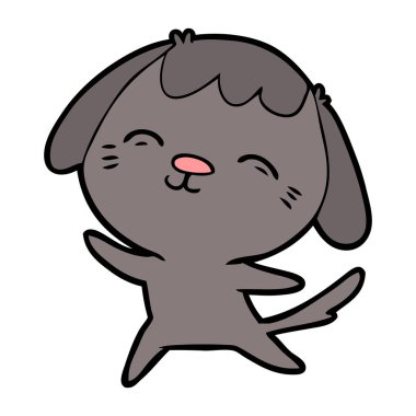 vektör çizim mutlu karikatür köpek