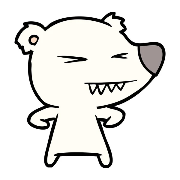 Angry Polar Bear Cartoon — Stock Vector