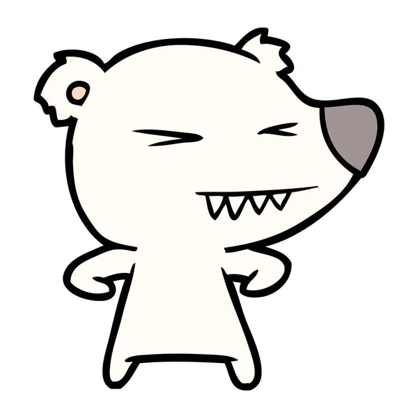 Boos Polar Bear Cartoon — Stockvector