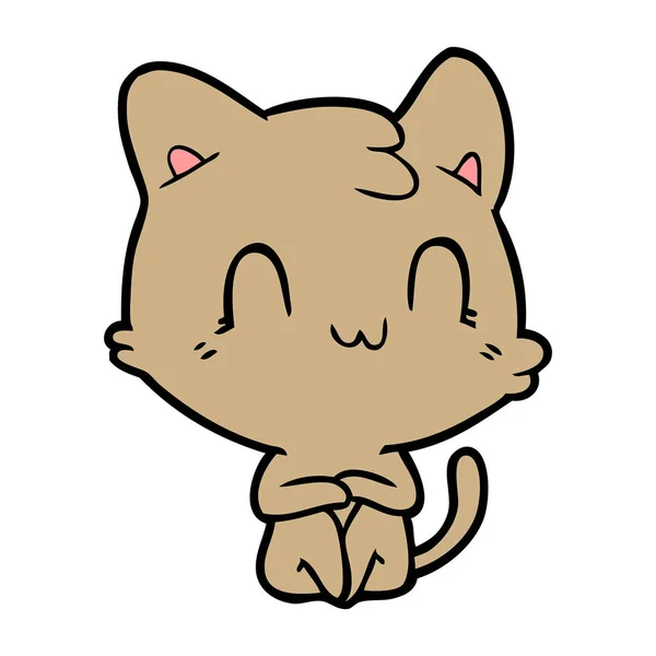 Vektorillustration Cartoon Happy Cat — Stock vektor