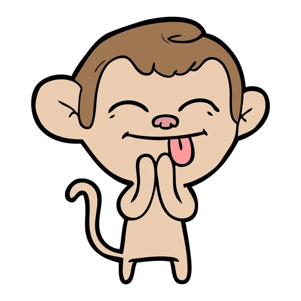 Vector Illustration Funny Cartoon Monkey — Stock Vector