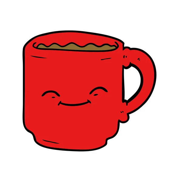 Vektorillustration Tecknad Kaffe Mugg — Stock vektor