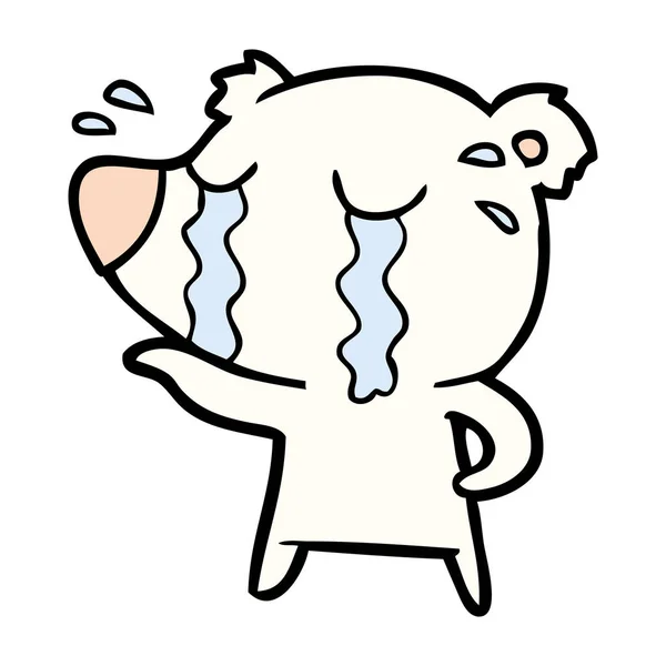 动画片哭泣的北极熊 — 图库矢量图片