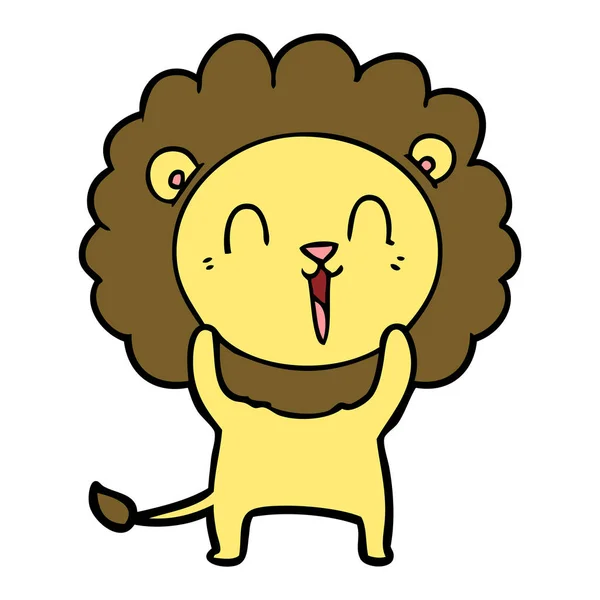 Γελώντας Λιοντάρι Καρτούν Εικονογράφηση Φορέας — Διανυσματικό Αρχείο