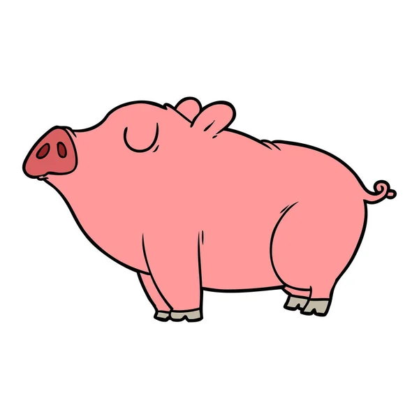 Vector Illustration Cartoon Pig — Stock Vector