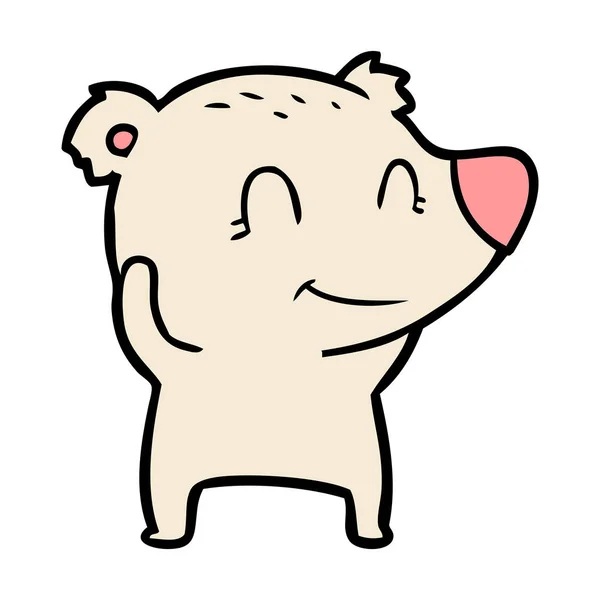 Desenho Animado Urso Polar Sorridente —  Vetores de Stock