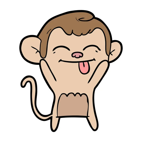 Ilustração Vetorial Engraçado Cartoon Monkey —  Vetores de Stock