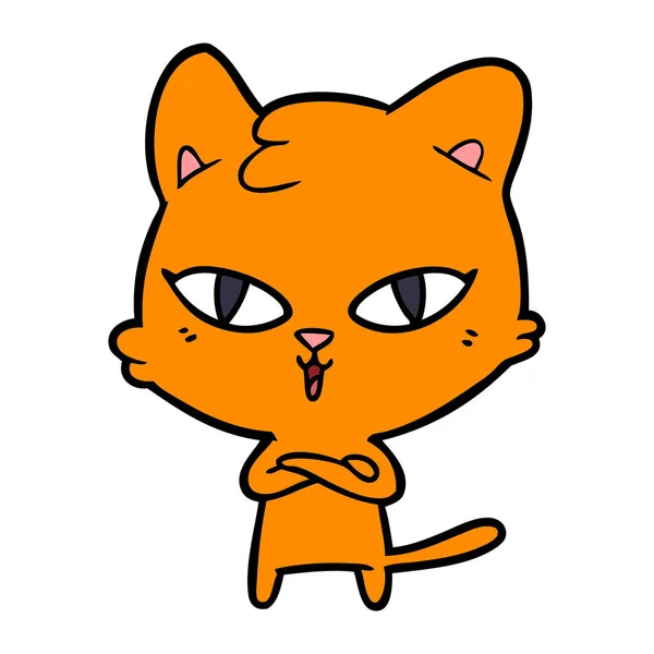 Vector Illustratie Van Cartoon Kat — Stockvector