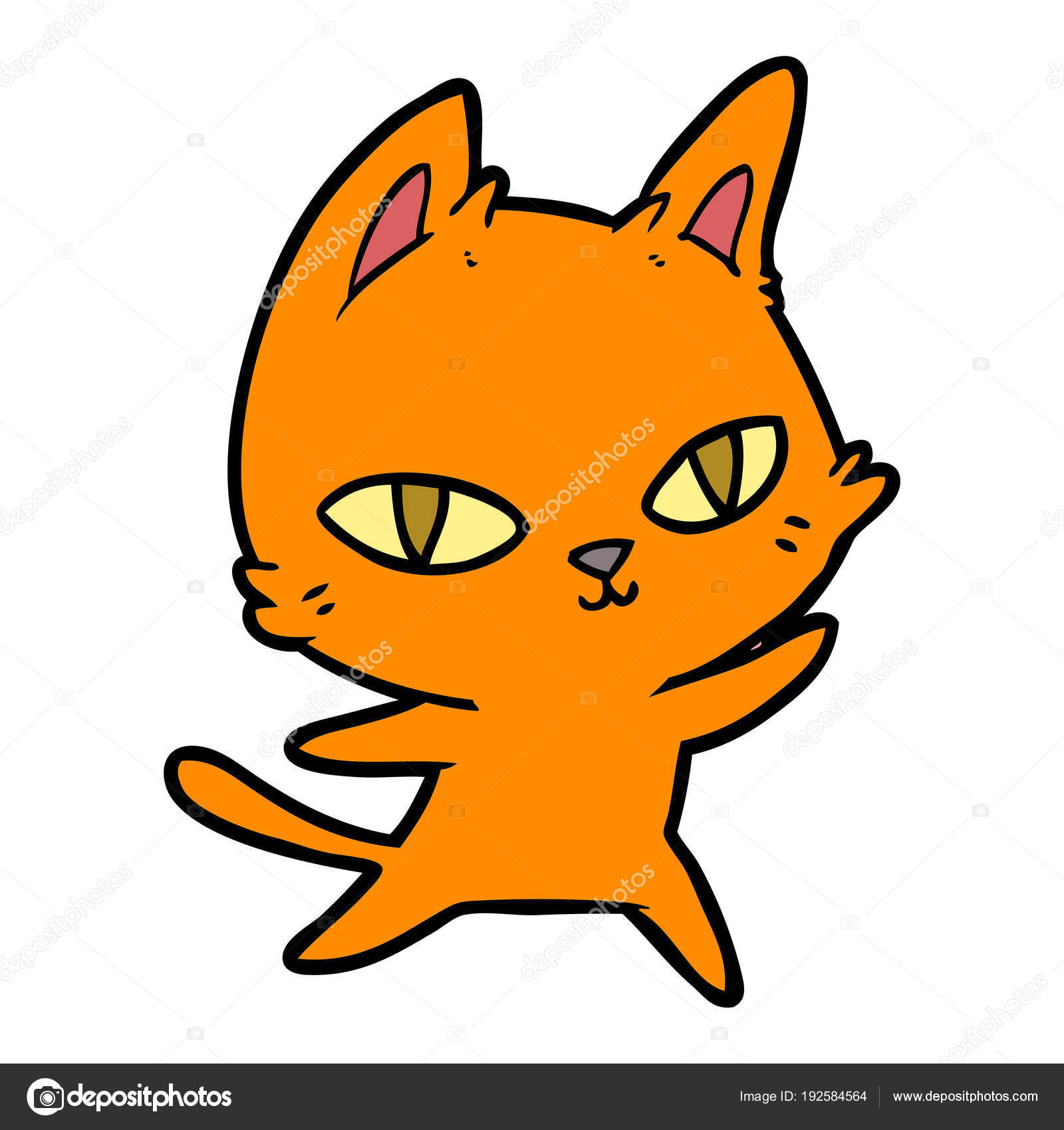 Vektör Çizim Karikatür Kedi Bakarak — Stok Vektör © lineartestpilot