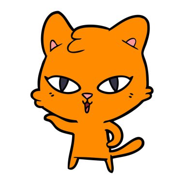 Çizgi film kedisinin vektör çizimi