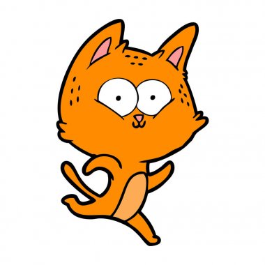 vektör çizim karikatür kedi çalıştıran