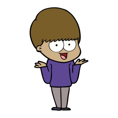 mutlu çizgi film çocuk vektör çizim