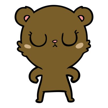 huzurlu karikatür ayı vektör çizim