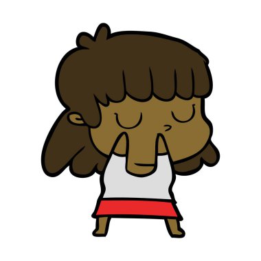 vektör çizim karikatür kayıtsız kadın