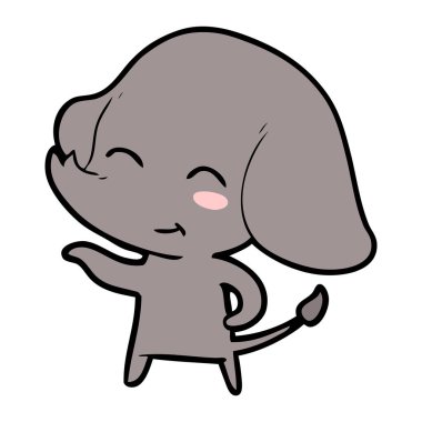 vektör çizim sevimli çizgi fil