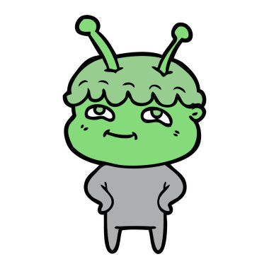Dostu karikatür spaceman vektör çizim