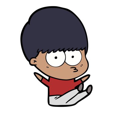 gergin çizgi film çocuk vektör çizim