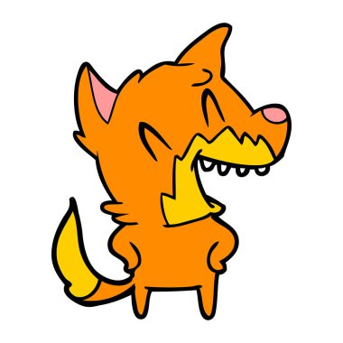 Tilki çizgi film gülen vektör çizim