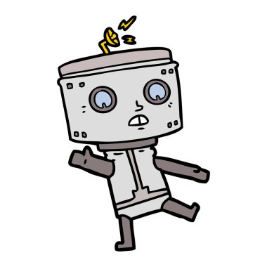 Çizgi film robotunun vektör çizimi