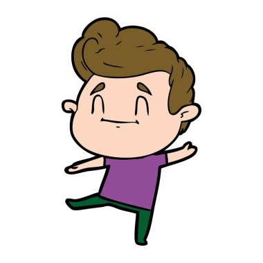 mutlu çizgi film adam vektör çizim